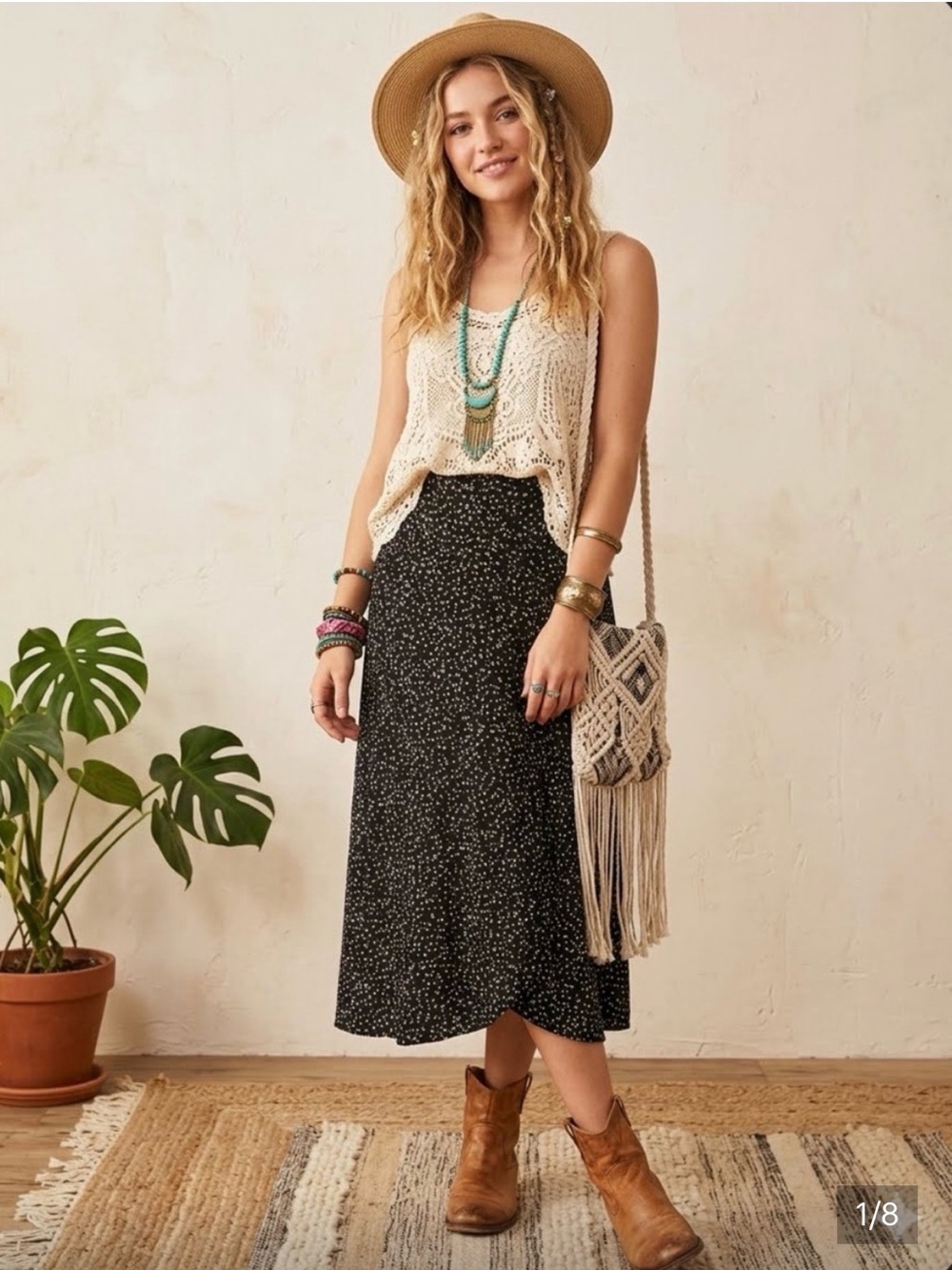 Japna Floral Maxi Wrap Skirt Black Flowy Bohemian Grunge Hippie Size M